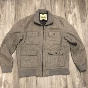 American Rag Gray Wool-Blend Bomber Jacket